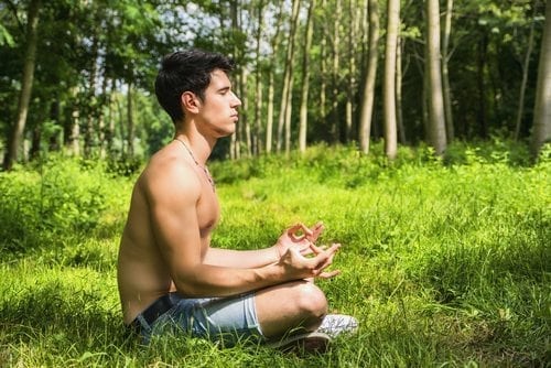 gay man meditating 