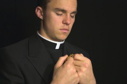 young attractive priest