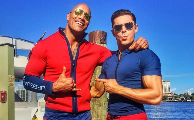 Zac Efron and Dwayne Johnson Share Gay Kiss in Baywatch Trailer! - Men ...