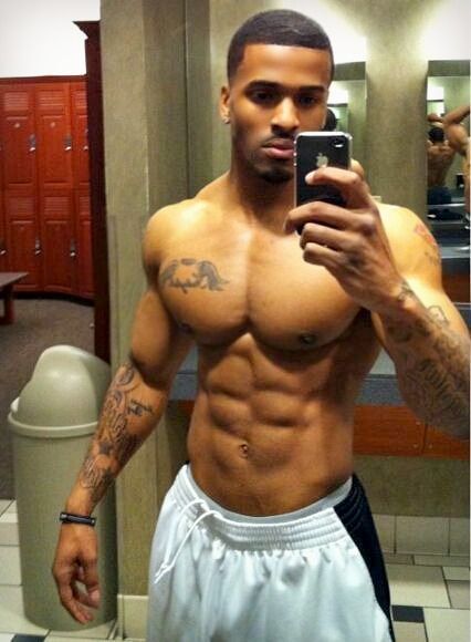 hot black muscular athlete 