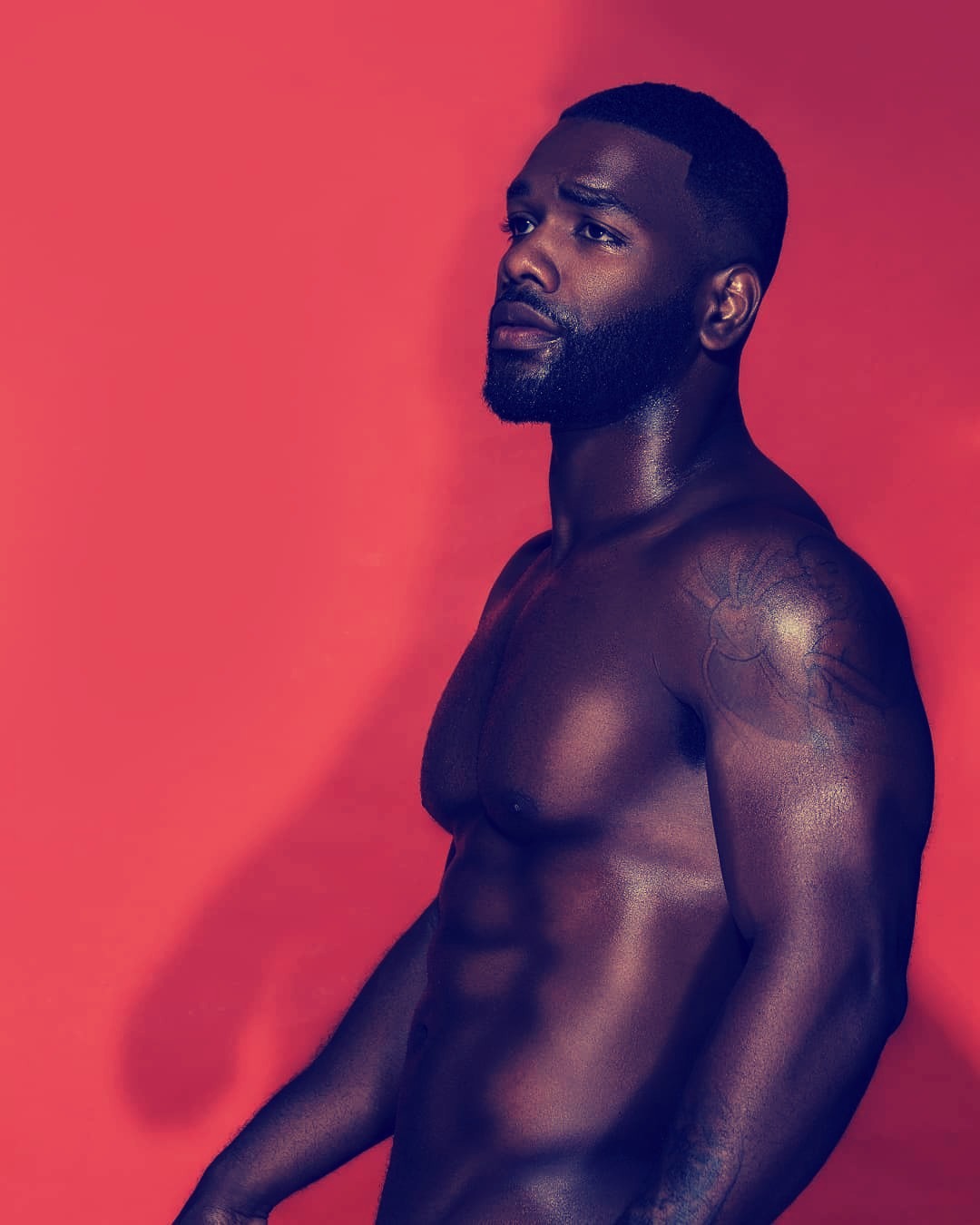 dark muscular african american male